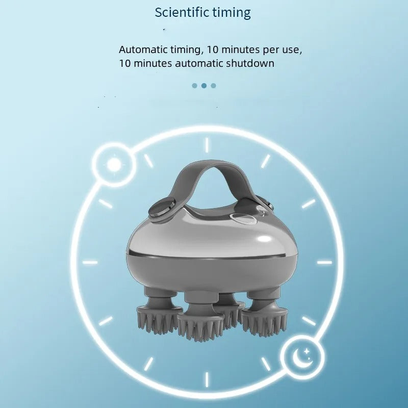 Electric Head Massager Waterproof,Wireless Portable Red Light Care Handheld Massager 4 Massage Modes Stress Relax For Scalp