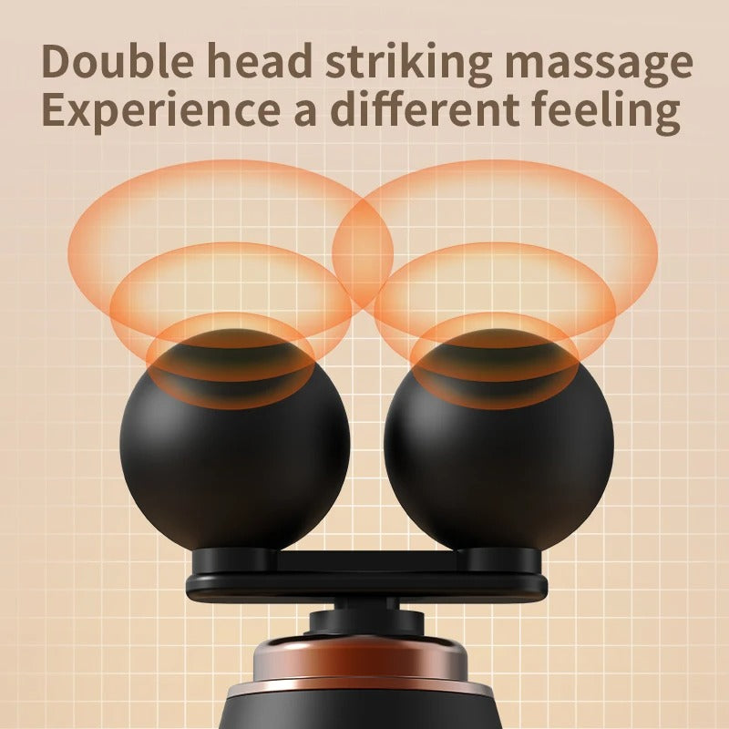 USB Dual Head Extended Handle Fascia Gun Dual Massage Experience Massager