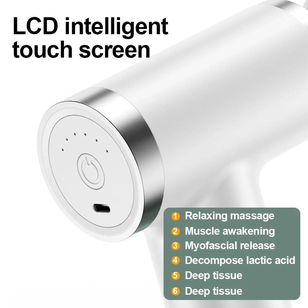 Mini Fascia Gun Protable Digital Handheld Vibration Massage Gun For Body Neck Back Leg Deep Muscle Percussion Relaxation Fitness