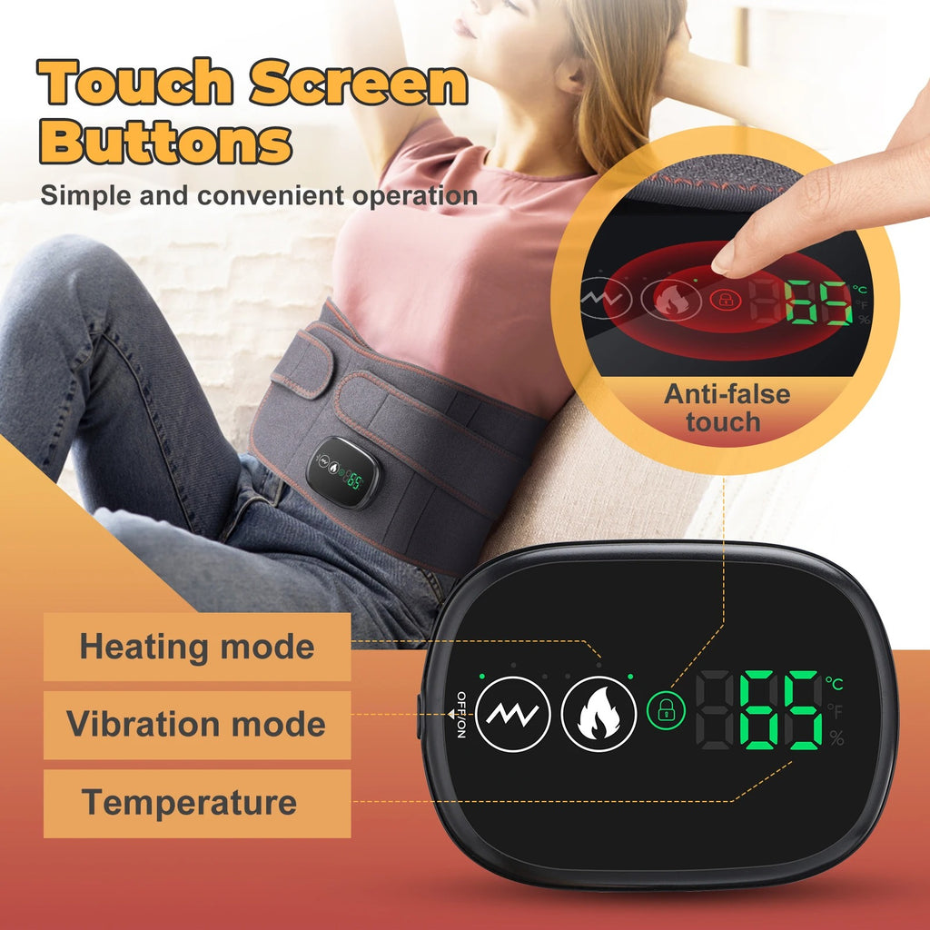 Electric Heating Waist Massage Belt Infrared Vibration Hot Compress Lumbar Brace Spine Decompression Massager Back Support Belt