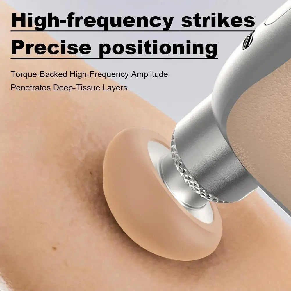 Portable Handheld Fascia Gun 4-heads High Frequency Vibrating Massage Gun Deep Tissue Muscle Neck Shoulder Relax Body Massage