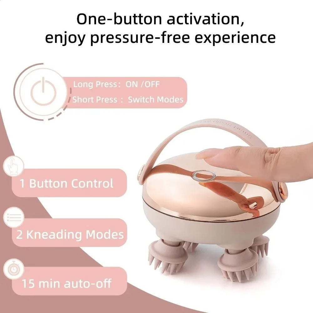 New Rechargeable Head Massage Instrument Waterproof Scalp Stress Head Massager Body Massage Scalp Massager Body Relaxation