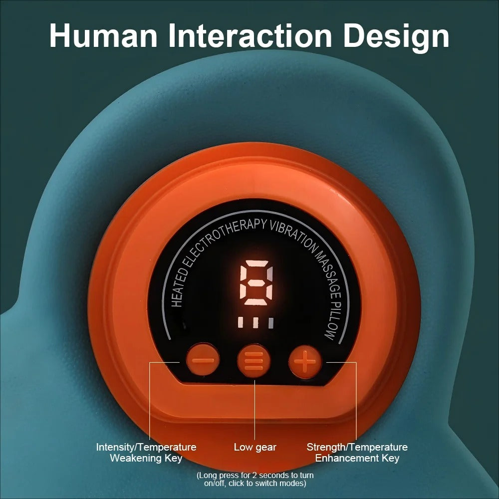 Portable Pulse Neck Massage Pillow 3D Kneading Shiatsu with Heat Neck Hot Compress for Shoulder/Back Pain Relief Home Car Use