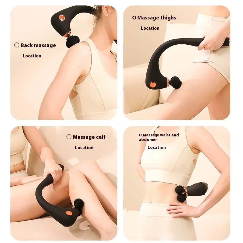 USB Dual Head Extended Handle Fascia Gun Dual Massage Experience Massager