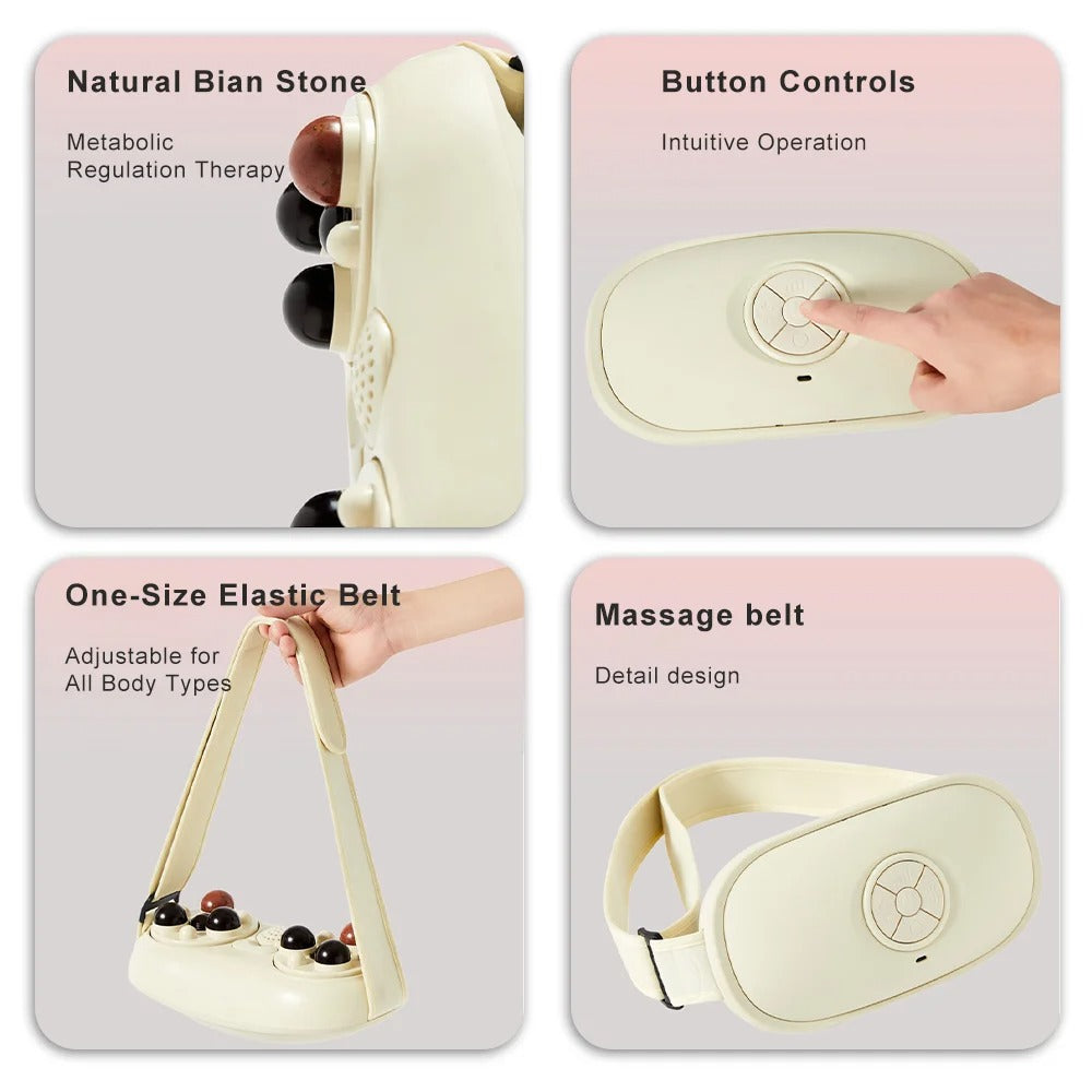 Electric Abdominal Massager Heating Pad Menstrual Pain Relief Massager Belt Hot Compress Vibration Bianshi Kneading Instrument