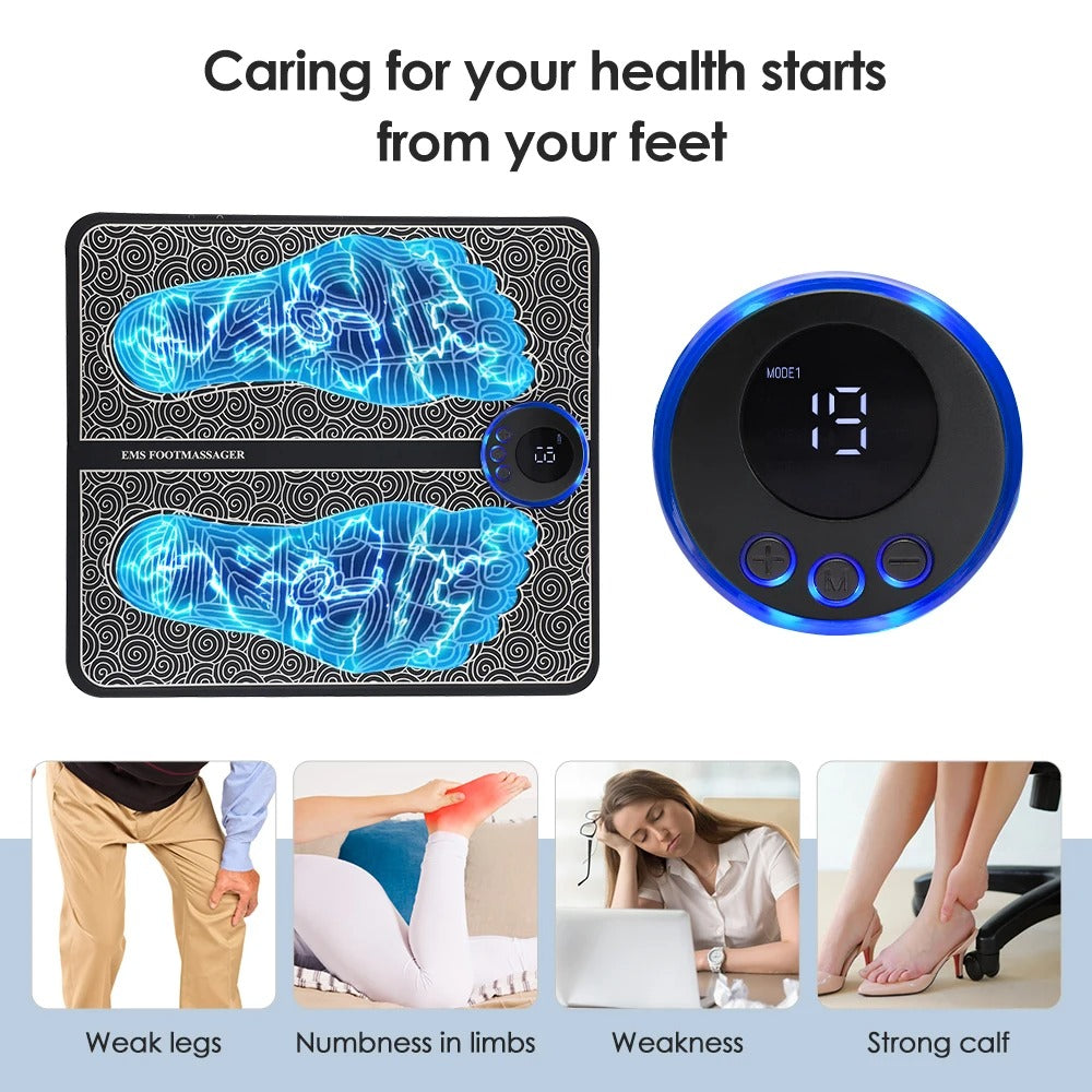 Electric Massage Pad Relieve Sore Feet Leg Cramps Pulse Sole Massager EMS Foot Massager Pad Improve Blood Circulation