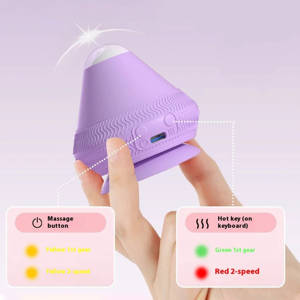 Electric Vibrating Massage Ball with Suction Cup Muscle Relaxation Massager 2 Gear Temperature for Point Deep Tissue Relaxation