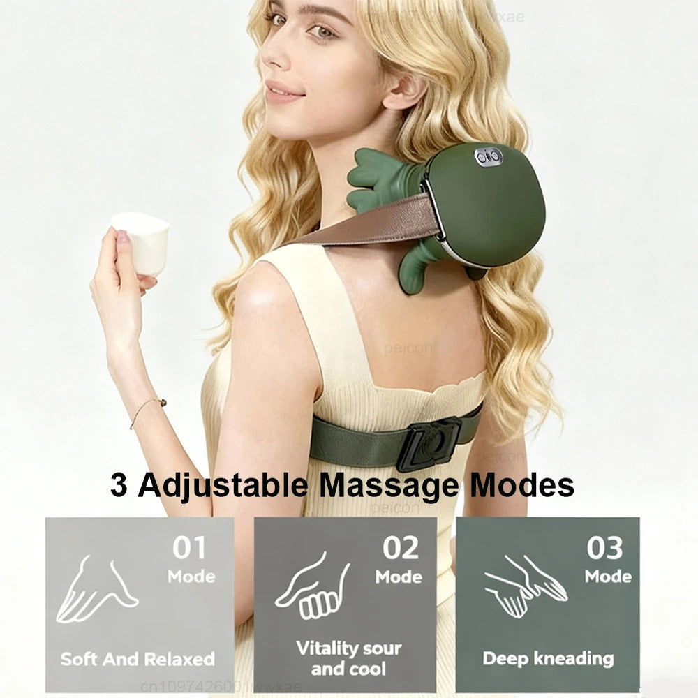 Neck Massager Electric Muscle Massager Heating Cervical Neck Massage Portable Neck Shoulder Massage Machine for Neck Pain Relief