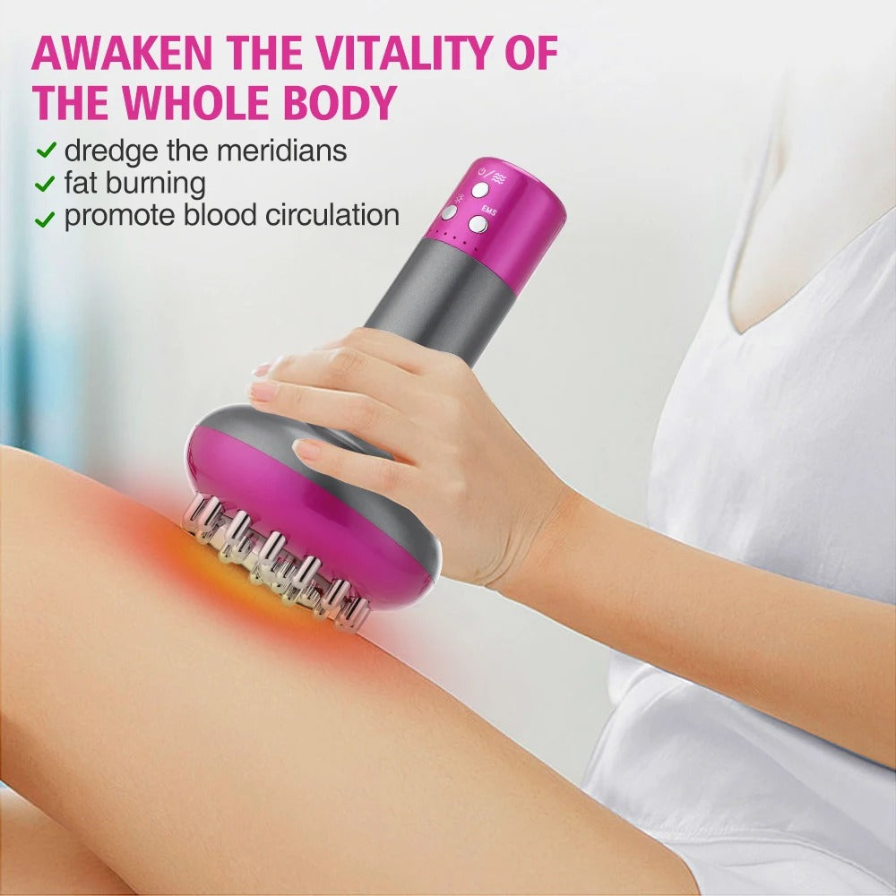 Intelligent 6 Gear EMS Meridian Brush MicroCurrent Vibration for Fat Burning Electric Massager with Vibration for Home Body Use