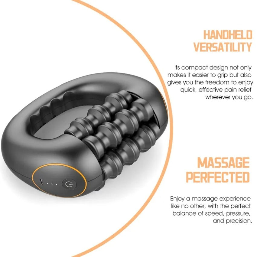 Rolling Percussive Massager, 5-Speed Spin Whole Body Relief, Deep Tissue Muscle Recovery Roller Stick for Leg Foot Calf Massager