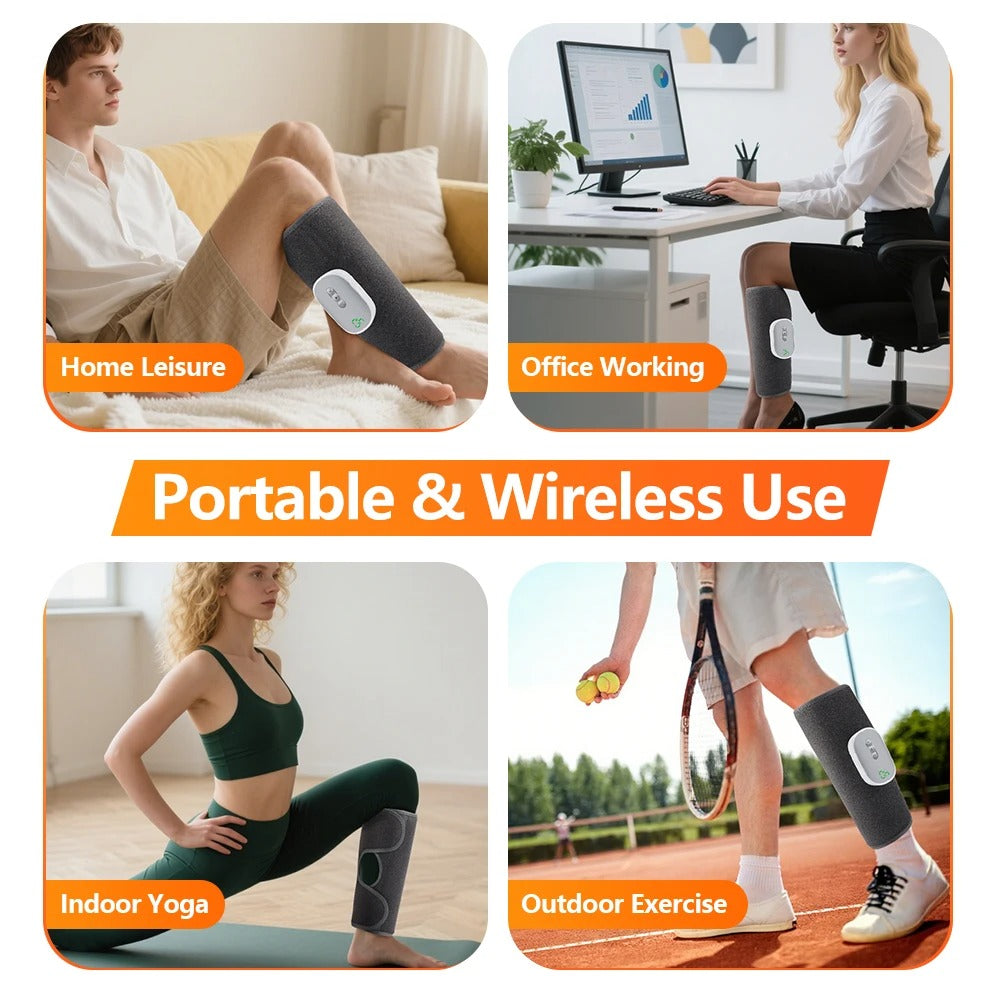 Electric Leg Massager 8 Level 4 Mode Air Pressure Calf Massager Wireless Air Compression Leg Massager Calf Muscle Relaxing