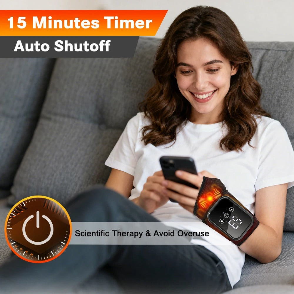 Electric Heating Hand Wrist Guard Vibration Massage Hot Compress Wrist Brace Protector Wrap Rechargeable Heat Thermal Wristband