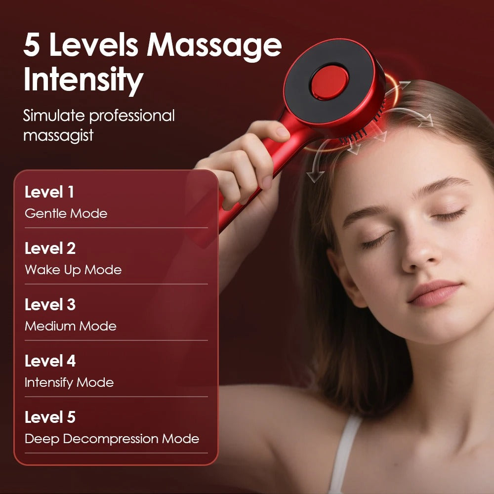 Electric Vibration Massage Comb Red Light Therapy Hair Growth Massage Scalp Brush Anti Hair Loss Liquid Oil Applicator Hair Care