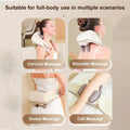 Wireless Neck Shoulder Massager with Heat 3D Kneading Shiatsu for Cervical Spine Hot Compress Vibration Portable for Home/Car