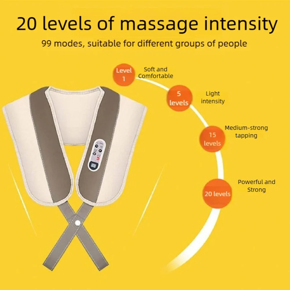 U Shape Neck Massager Pain Neck and Shoulder Multi-function Tapping Massager Portable Electric Knocks Cervical Massage Shawls