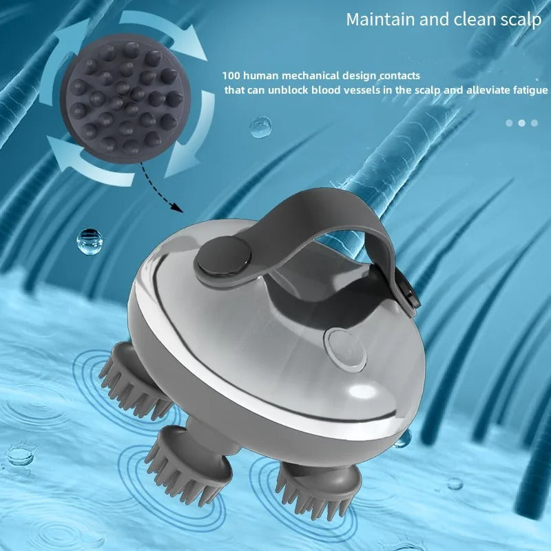 Electric Head Massager Waterproof,Wireless Portable Red Light Care Handheld Massager 4 Massage Modes Stress Relax For Scalp