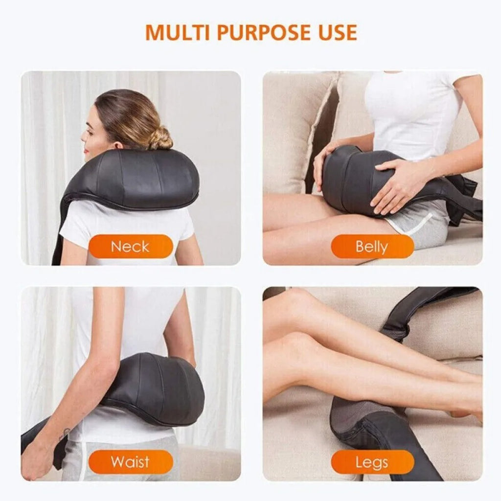 Cordless Neck Massager Electric Shiatsu Massager Back Shoulder Neck Kneading Massager For Pain Relief Deep Tissue Body Massager