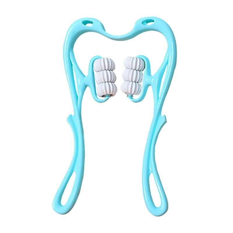 Cervical spine massager manual clip neck neck 6 rounds kneading artefact handheld home six rollers shoulder and neck massage