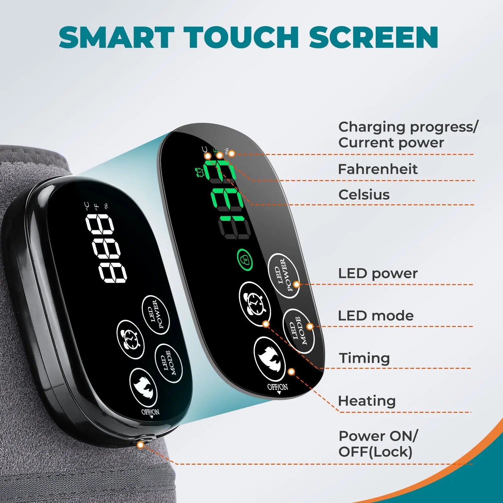 LED Red Light Therapy Knee Massager 660 850nm Infrared Heating Knee Pad Shoulder Elbow Massage Brace For Arthritis Wound Healing