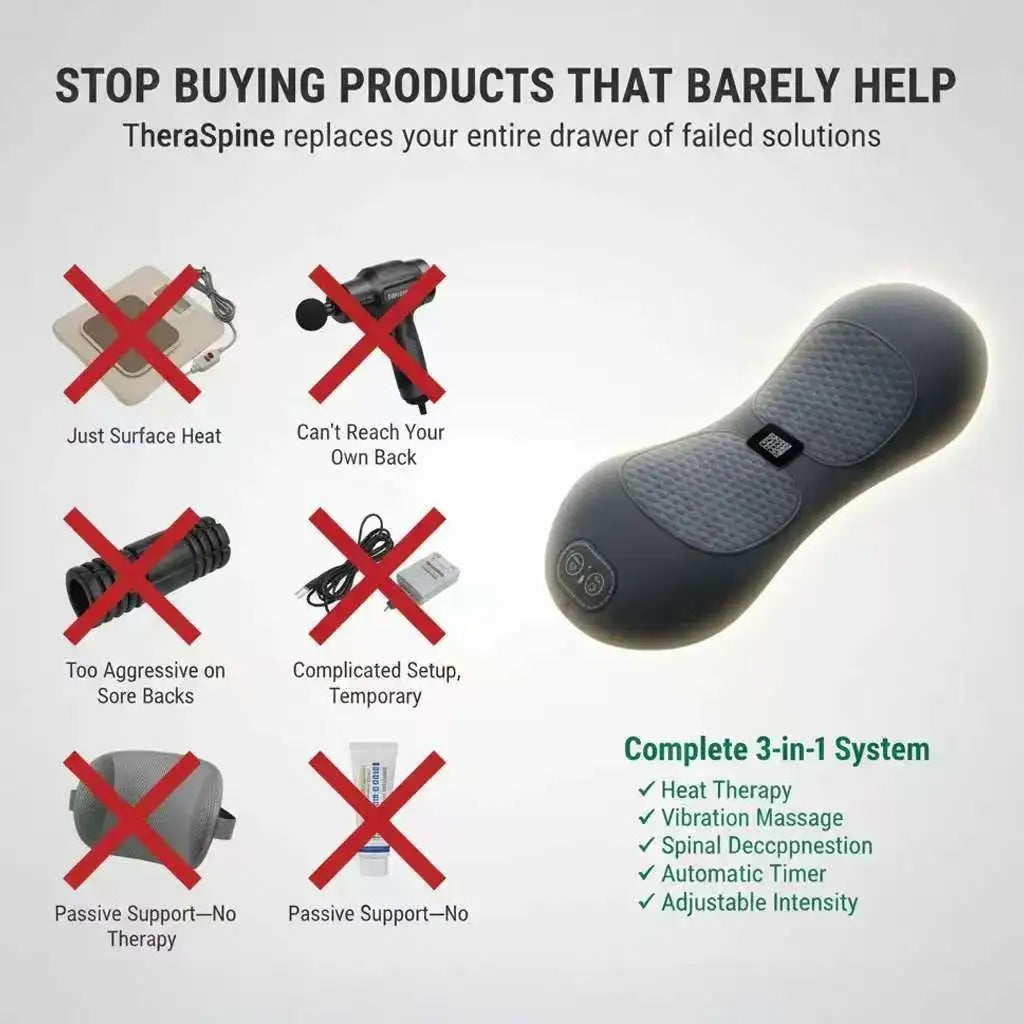 Emeka-3-in-1 Back Massager with Relief Deep Massage Gentle Stretching Warming Restoration Lower Back Pain Relief Waist Massager