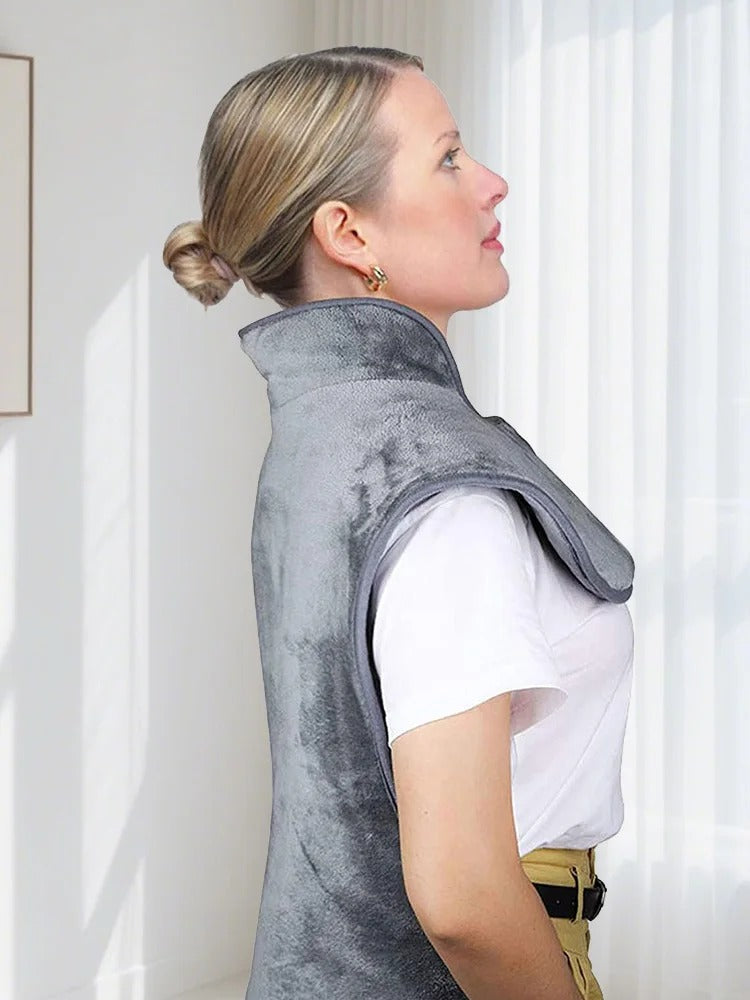 Ergonomic Heated Wrap for Neck and Shoulders with 9 Heat Options Heating Pad with Massager for Neck and Shoulders for Women Men