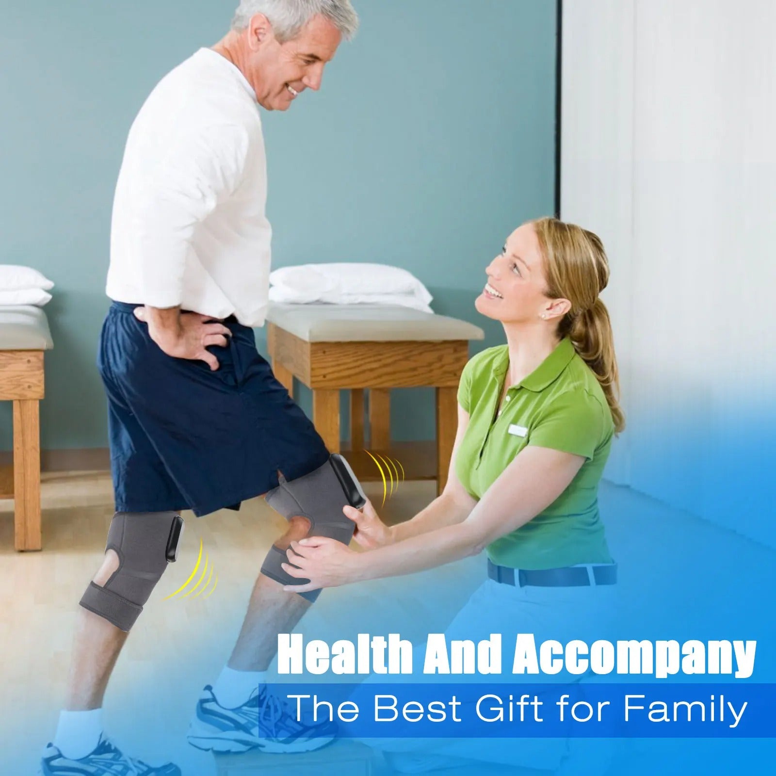 Electric Knee Pad Fast Heating Vibration Massage 5000mAh Knee Temperature Massager Shoulder Elbow Brace Leg Joint Muscle Relax