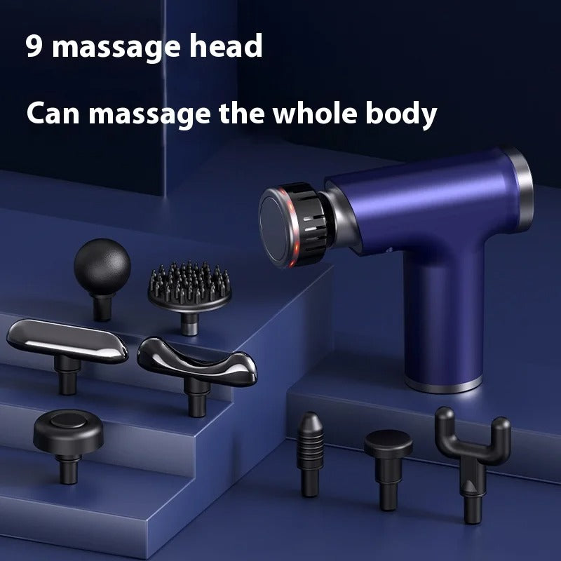 New Electric Massage Gun With Heat Cold 9 Gears Multifunctional Fascia Gun Home Portable Gym Use Small Quiet Handheld Massager