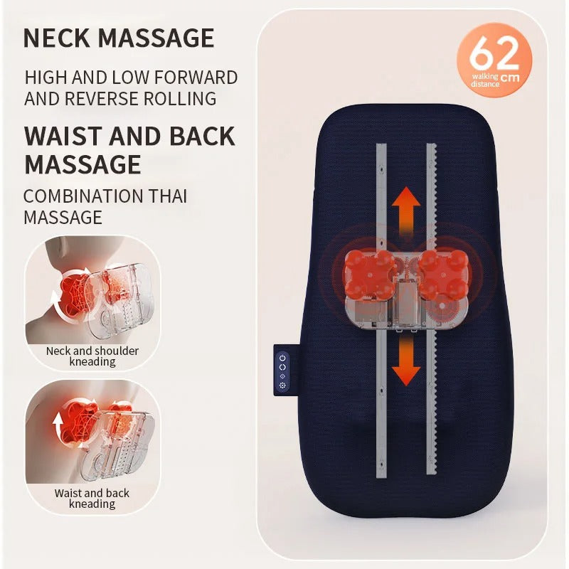 Jinkairui Back Massager Walk Up and Down Massage Cushion with Kneading Heat Neck Shoulder Full Body Massage Machine Spot Massage