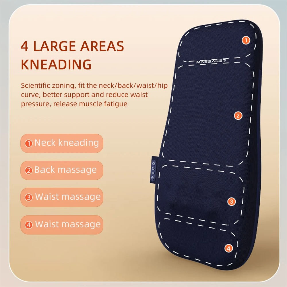 Walk Up and Down Back Massage Chair Cushion 3D Shiatsu Kneading Spot Massage Back Pad Full Body Lumbar Waist Backrest Massager