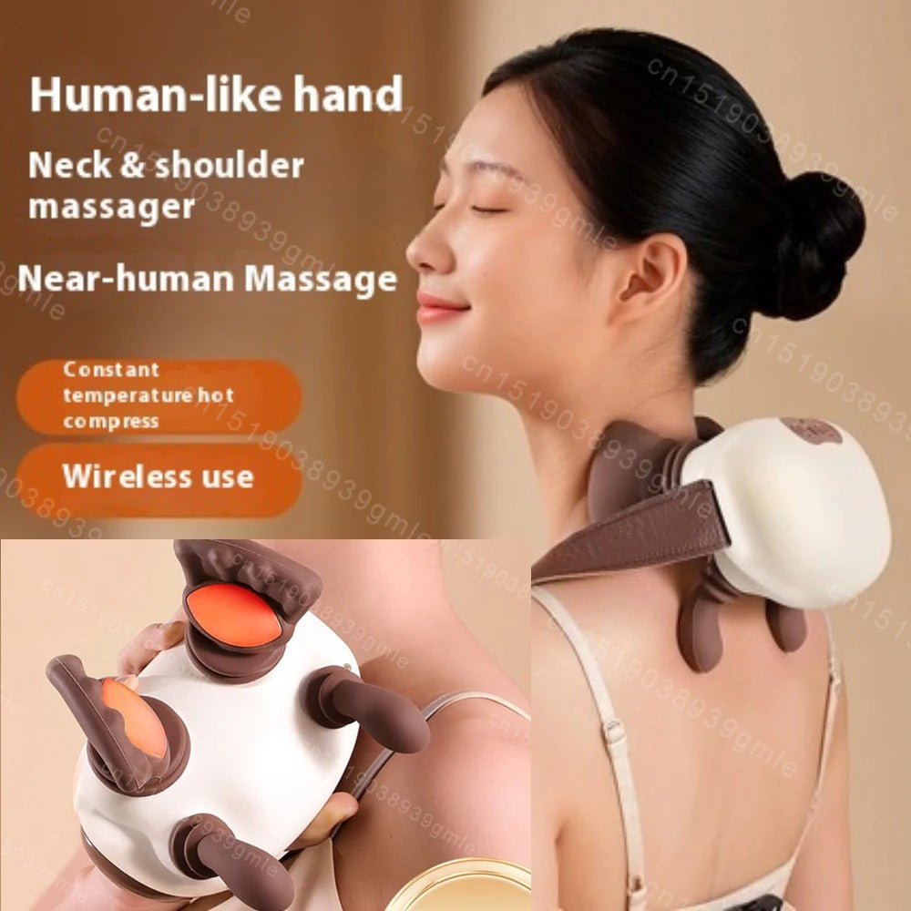 Neck Massager Machine Shoulder Shiatsu Massager Relax Pain Electric Cervical Spine Bionic Massager Muscle Kneading Trapezius