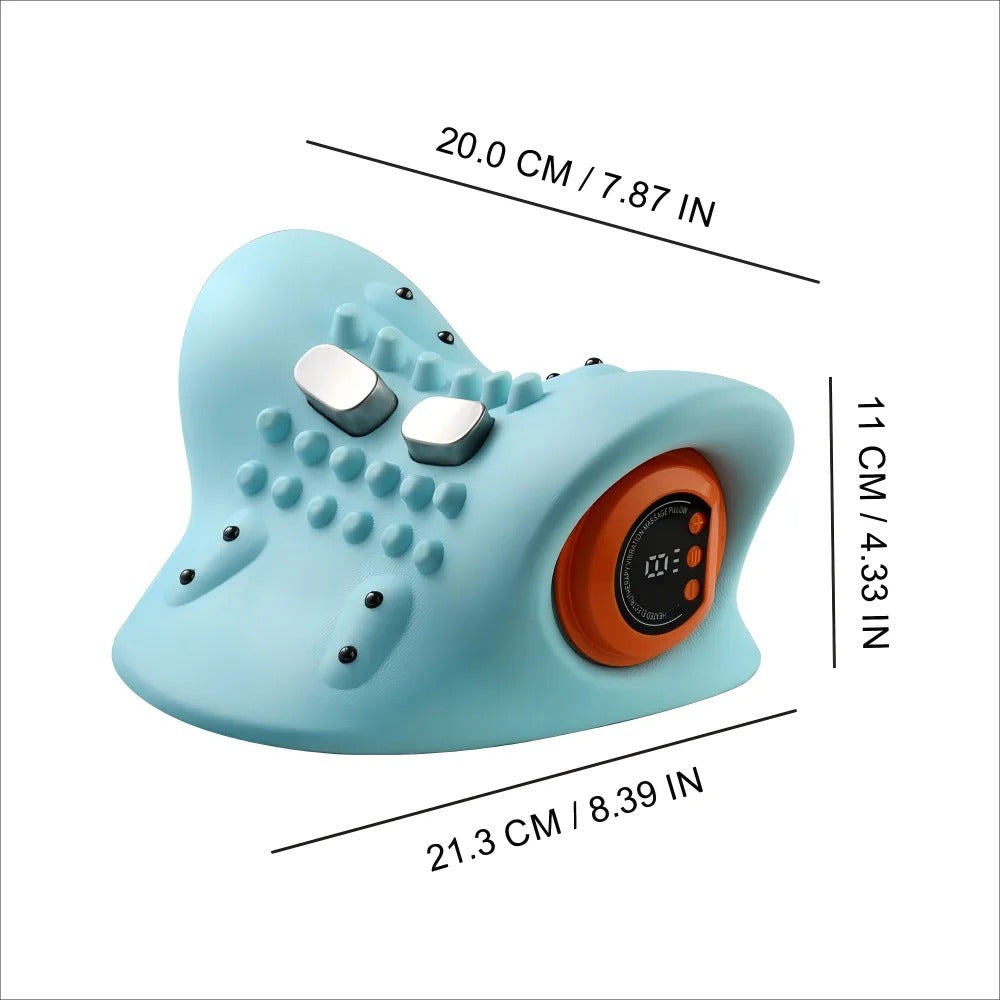 Portable Pulse Neck Massage Pillow 3D Kneading Shiatsu with Heat Neck Hot Compress for Shoulder/Back Pain Relief Home Car Use