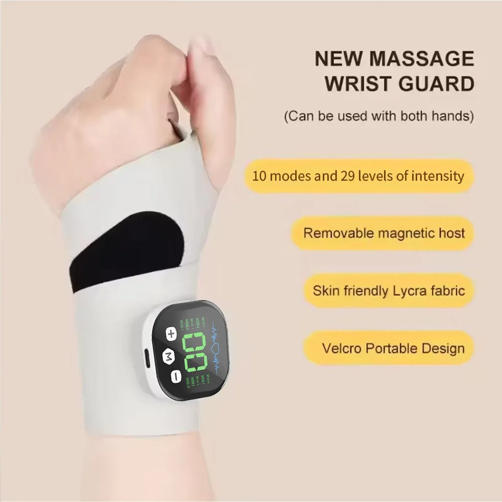 EMS Electric Wrist Hand Massager Usb Rechargeable Vibration Massage Wrist Adjustable Wrist for Carpal Tunnel Fatigue Relief