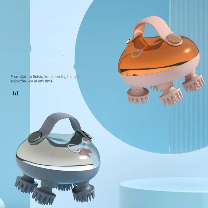 Electric Head Massager Waterproof,Wireless Portable Red Light Care Handheld Massager 4 Massage Modes Stress Relax For Scalp