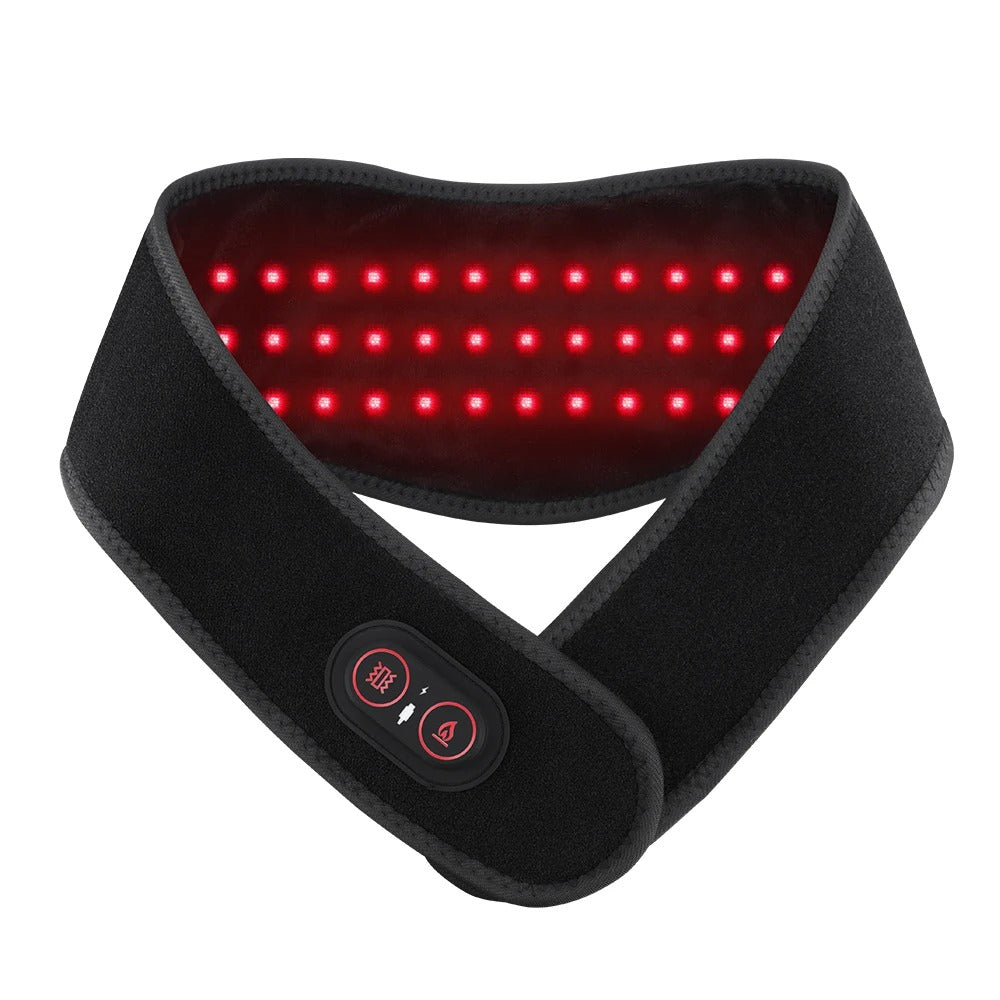 Electric Red Light Heating Neck Belt 660-850nm Infrared Therapy Neck Pain Relief Cervical Protection Neck Vibration Massage Pad