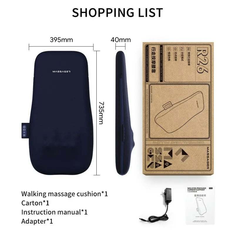 Jinkairui Back Massager Walk Up and Down Massage Cushion with Kneading Heat Neck Shoulder Full Body Massage Machine Spot Massage