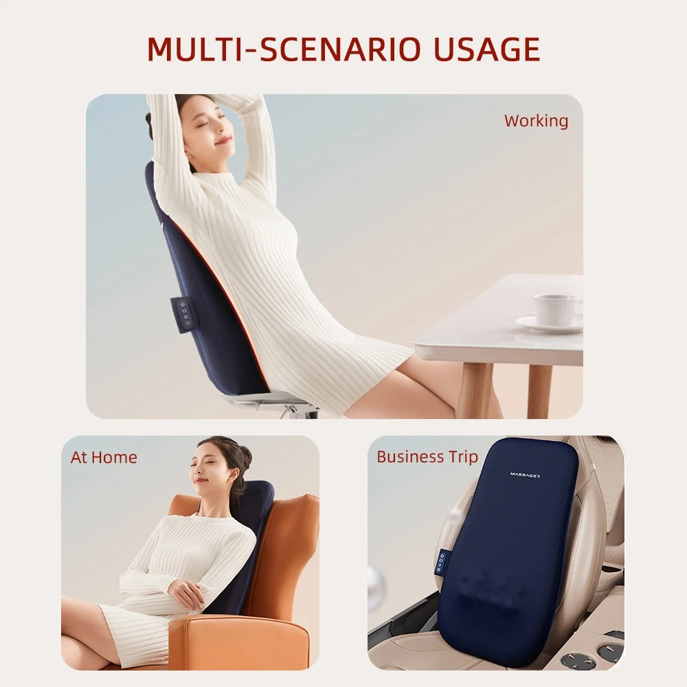 Walk Up and Down Back Massage Chair Cushion 3D Shiatsu Kneading Spot Massage Back Pad Full Body Lumbar Waist Backrest Massager