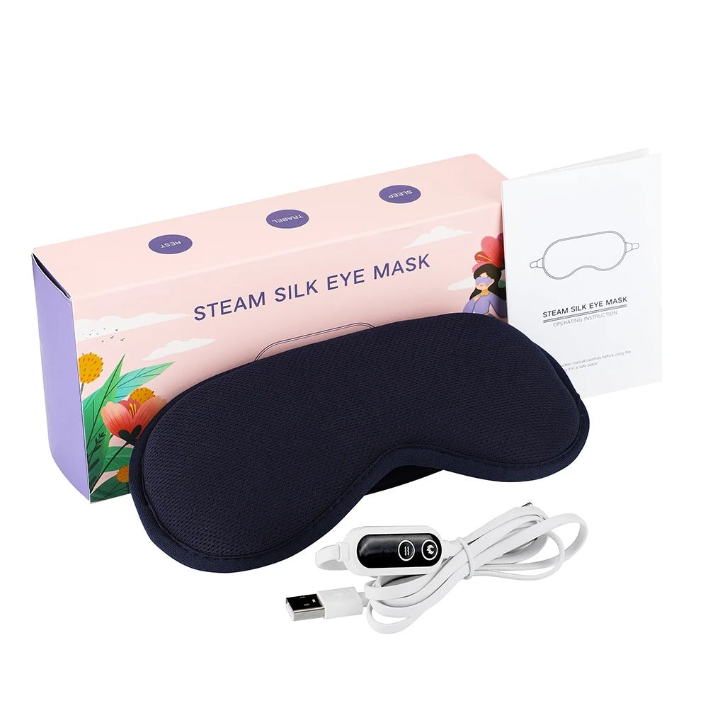 USB Electric Heated Steam Eyes Mask Hot Compress Warm Eye Care Massager Relieve Tired Eyes Dry