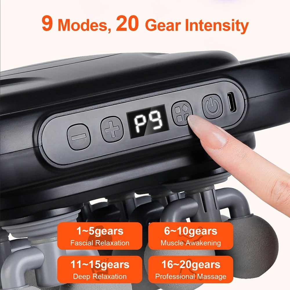 16-Head Fascia Gun High-Frequency Vibration Body Massage Gun Back and Waist Massager Neck Shoulder Massager Muscle massager
