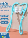 Cervical spine massager manual clip neck neck 6 rounds kneading artefact handheld home six rollers shoulder and neck massage