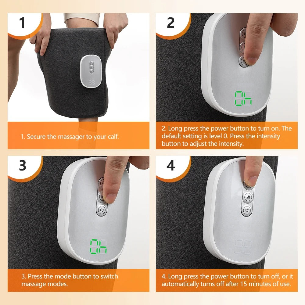 Electric Leg Massager 8 Level 4 Mode Air Pressure Calf Massager Wireless Air Compression Leg Massager Calf Muscle Relaxing