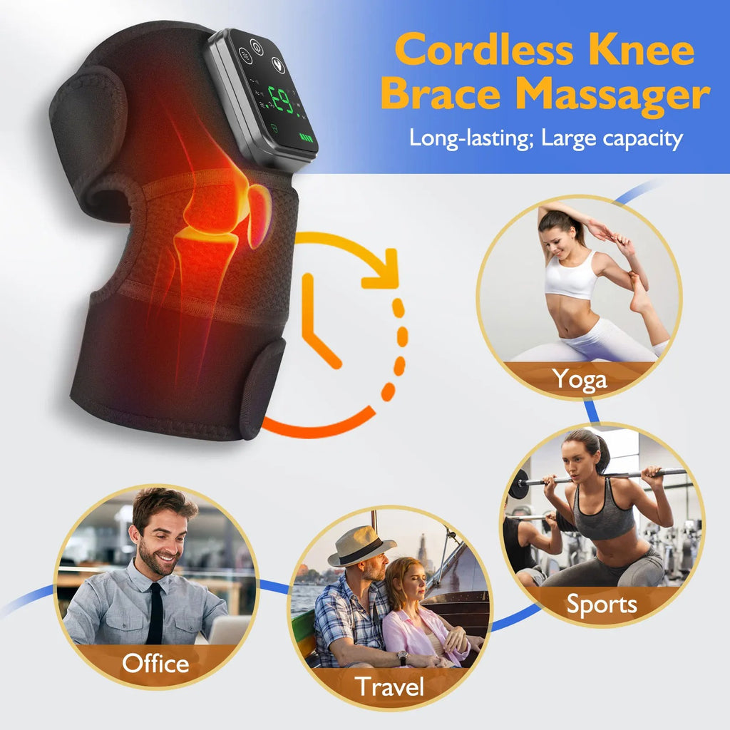 Knee Massager Fast Heating Pad for Shoulder Elbow Leg Knee Massage Device Vibration Massage Warm Heated Kneepad for Men Women