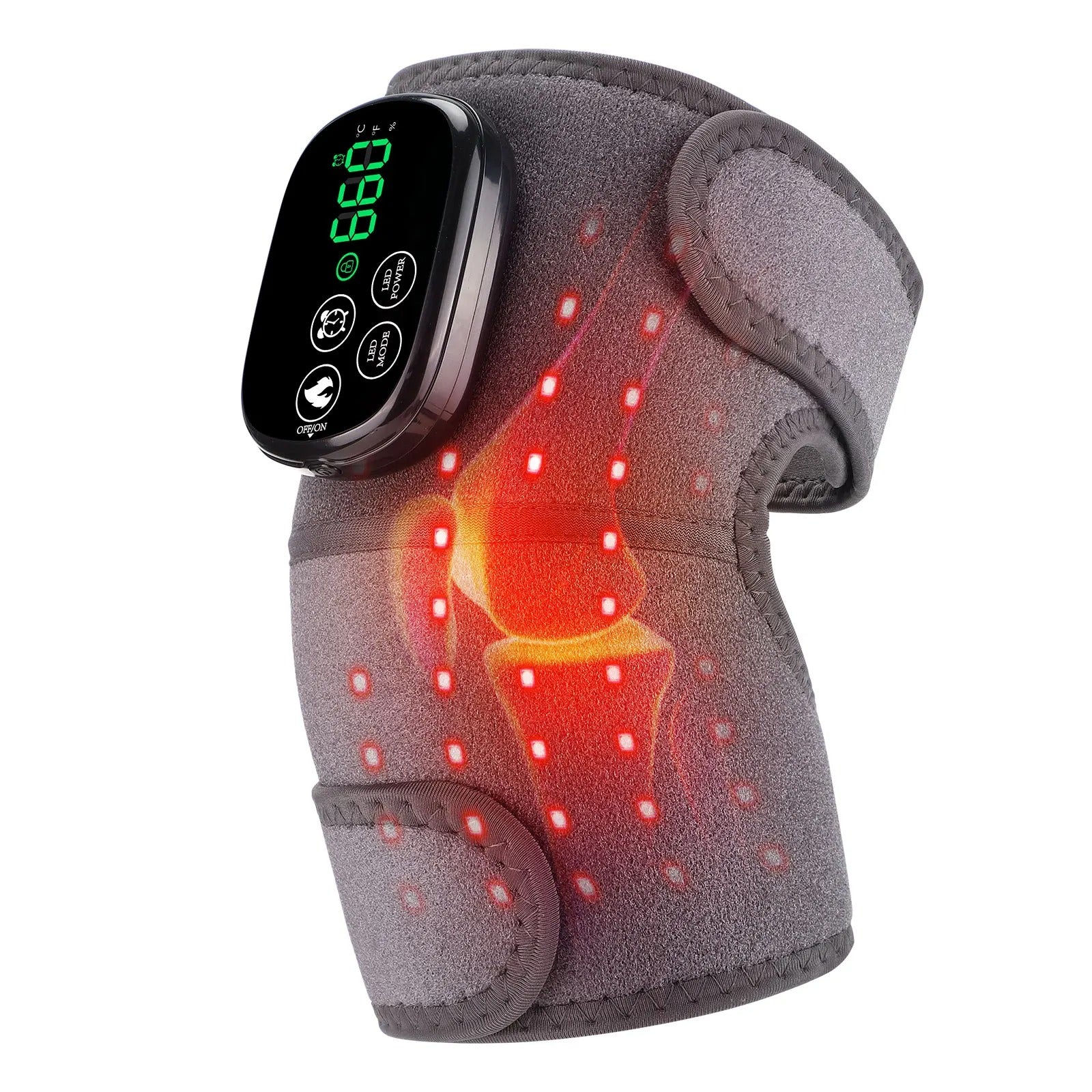 LED Red Light Therapy Knee Massager 660 850nm Infrared Heating Knee Pad Shoulder Elbow Massage Brace For Arthritis Wound Healing