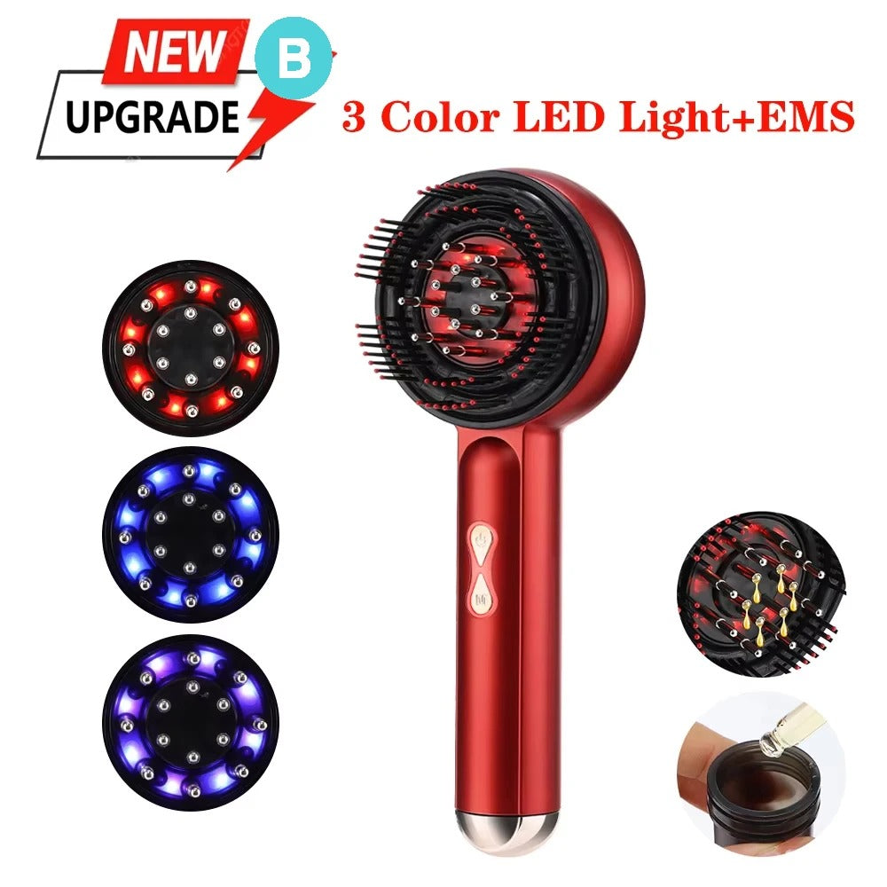 Electric Vibration Massage Comb Red Light Therapy Hair Growth Massage Scalp Brush Anti Hair Loss Liquid Oil Applicator Hair Care