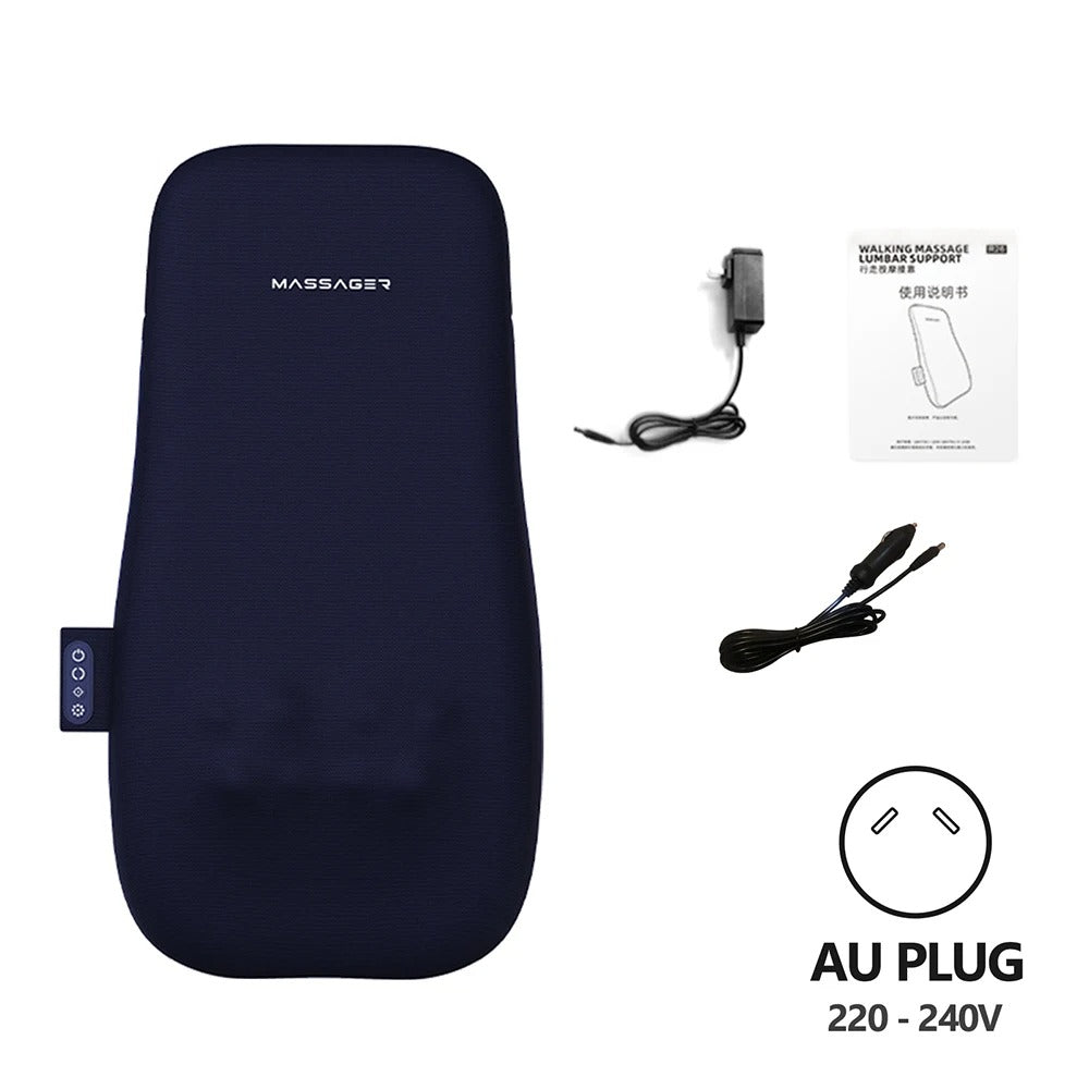 Walk Up and Down Back Massage Chair Cushion 3D Shiatsu Kneading Spot Massage Back Pad Full Body Lumbar Waist Backrest Massager