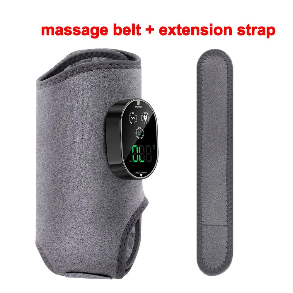 2-in-1 Foot Ankle Massage Belt Heating Vibration Multi-Area Massager with Extension Strap Thermal Relaxation Hot Compress Braces