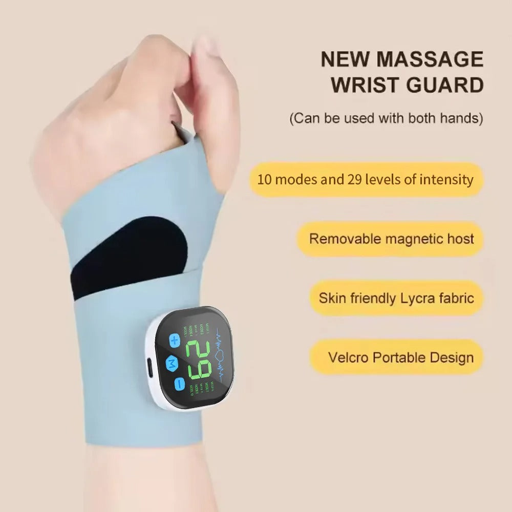 EMS Electric Wrist Hand Massager Usb Rechargeable Vibration Massage Wrist Adjustable Wrist for Carpal Tunnel Fatigue Relief