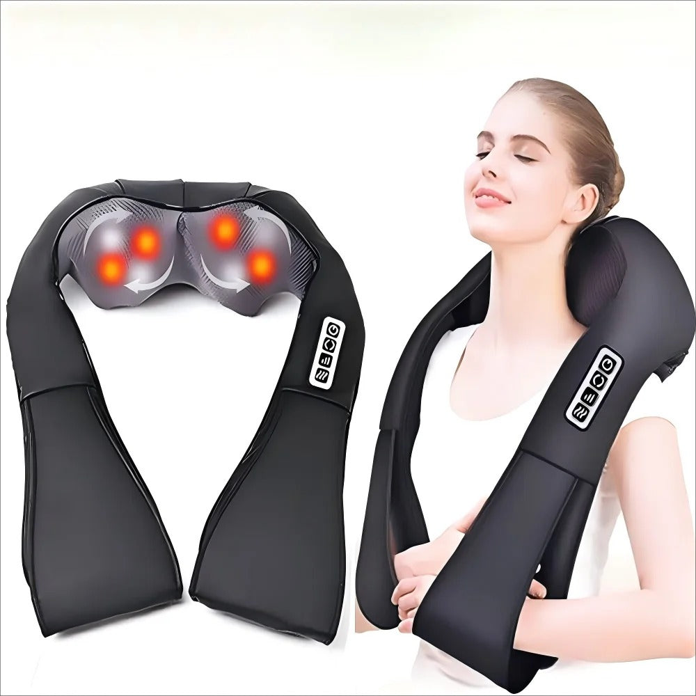 Cordless Neck Massager Electric Shiatsu Massager Back Shoulder Neck Kneading Massager For Pain Relief Deep Tissue Body Massager