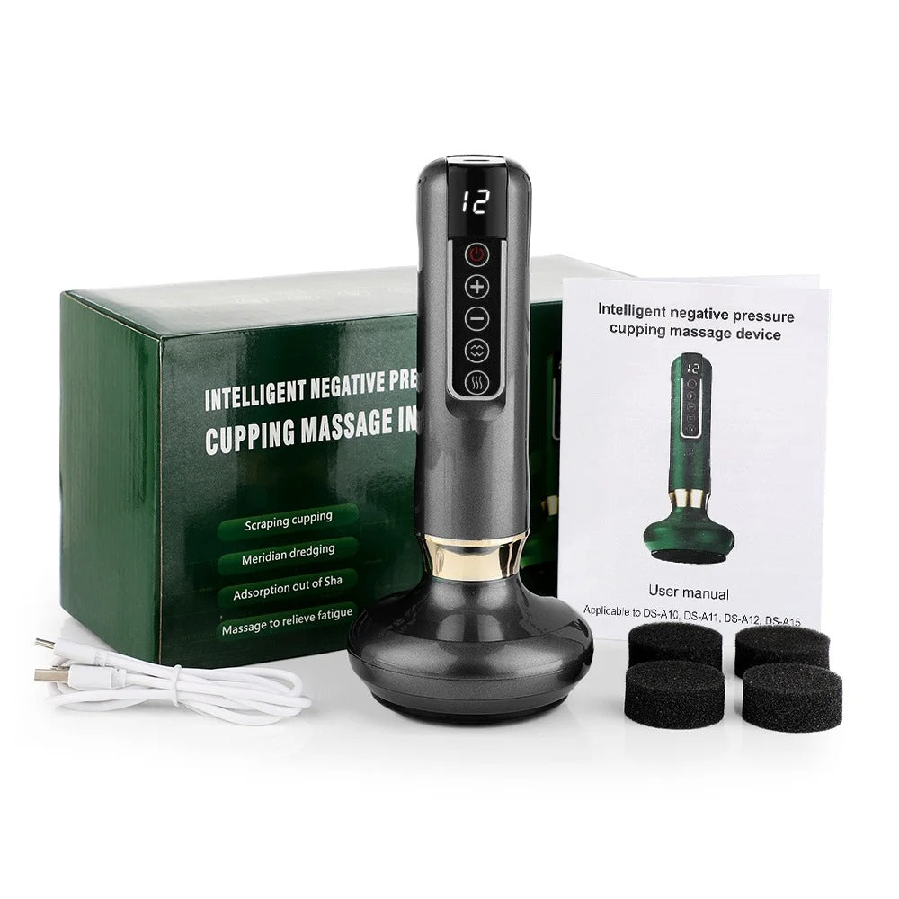 Electric Cupping Device 12 Levels Vacuum Cupping Cans USB Rechargeable Scraping Cupping Cans Suction Massage Apparatus
