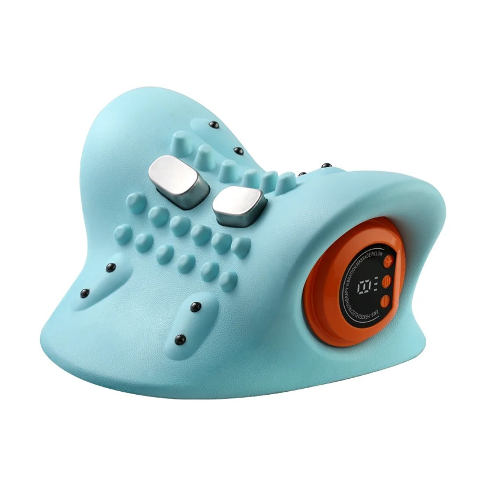 Portable Pulse Neck Massage Pillow 3D Kneading Shiatsu with Heat Neck Hot Compress for Shoulder/Back Pain Relief Home Car Use