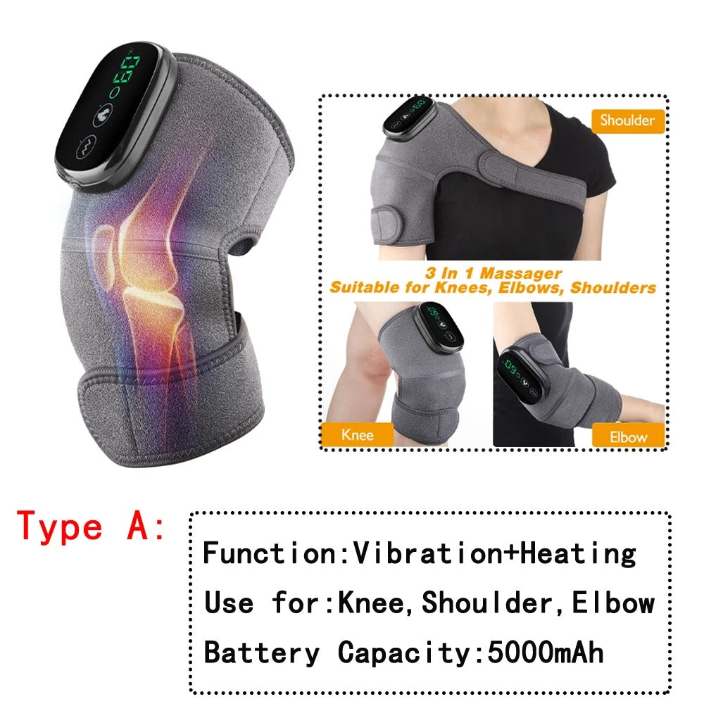 Electric Knee Pad Fast Heating Vibration Massage 5000mAh Knee Temperature Massager Shoulder Elbow Brace Leg Joint Muscle Relax